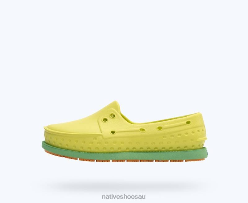Footwear Native Shoes Howard Sugarlite Celery Green/ Candy Green/ Papaya Speckle Rubber Kids 4DD0235