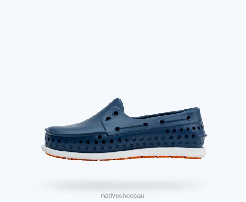 Footwear Native Shoes Howard Sugarlite Frontier Blue/ Shell White/ Foxtail Speckle Rubber Kids 4DD0239 - Click Image to Close