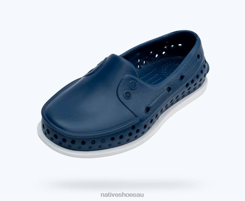 Footwear Native Shoes Howard Sugarlite Frontier Blue/ Shell White/ Foxtail Speckle Rubber Kids 4DD0239