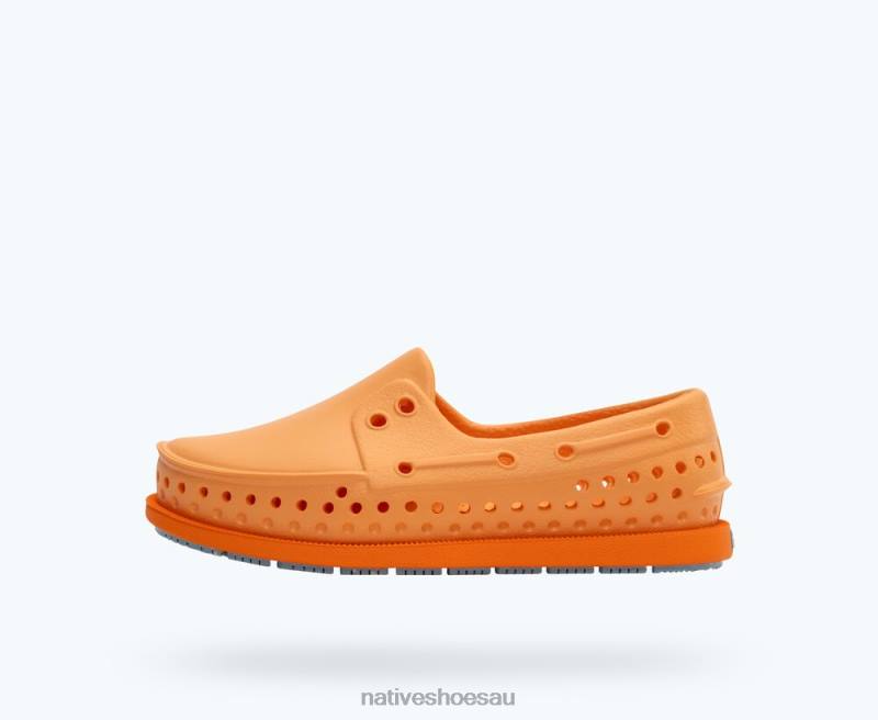 Footwear Native Shoes Howard Sugarlite Papaya Orange/ City Orange/ Sky Speckle Rubber Kids 4DD0240