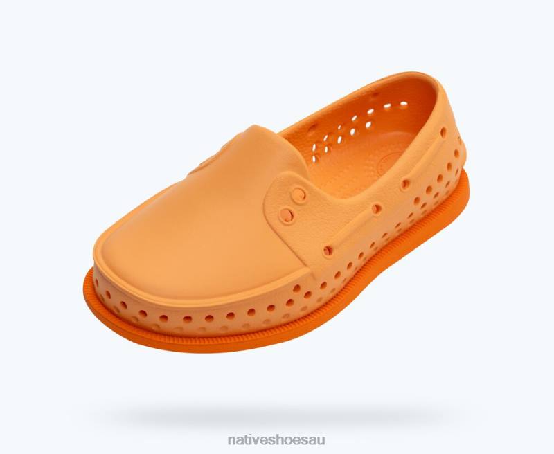 Footwear Native Shoes Howard Sugarlite Papaya Orange/ City Orange/ Sky Speckle Rubber Kids 4DD0240
