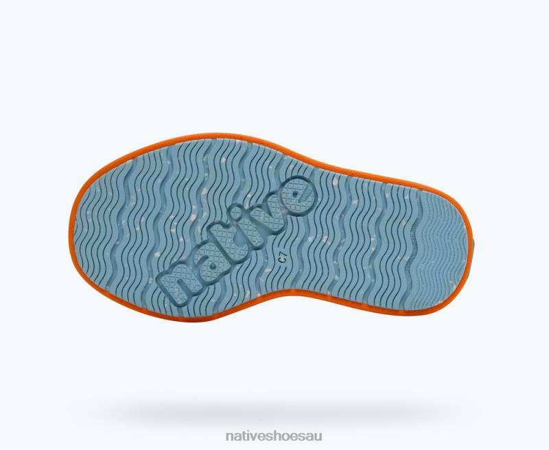 Footwear Native Shoes Howard Sugarlite Papaya Orange/ City Orange/ Sky Speckle Rubber Kids 4DD0240