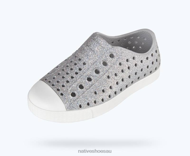 Footwear Native Shoes Jefferson Bling Disco Bling/ Shell White Kids 4DD0254
