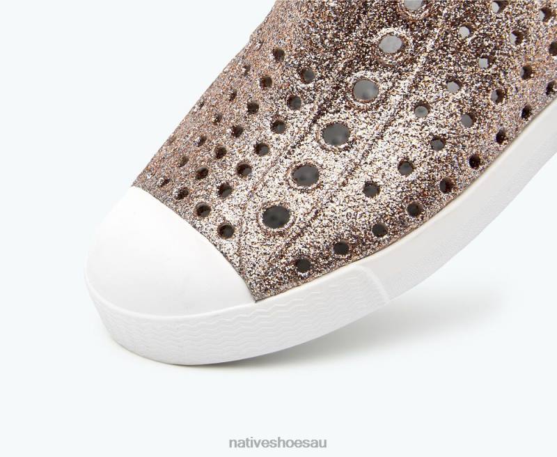 Footwear Native Shoes Jefferson Bling Metal Bling/ Shell White Kids 4DD0176
