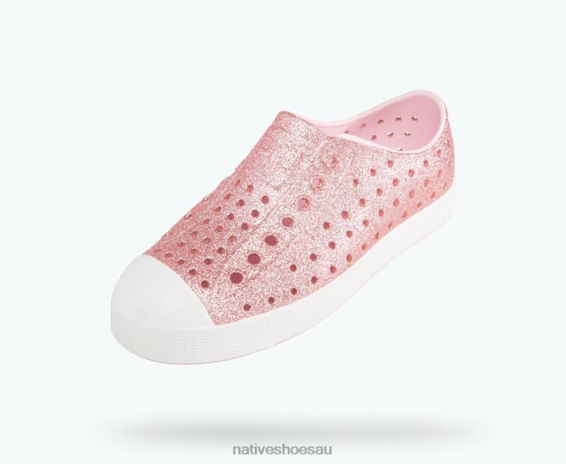 Footwear Native Shoes Jefferson Bling Milk Pink Bling/ Shell White Kids 4DD0168
