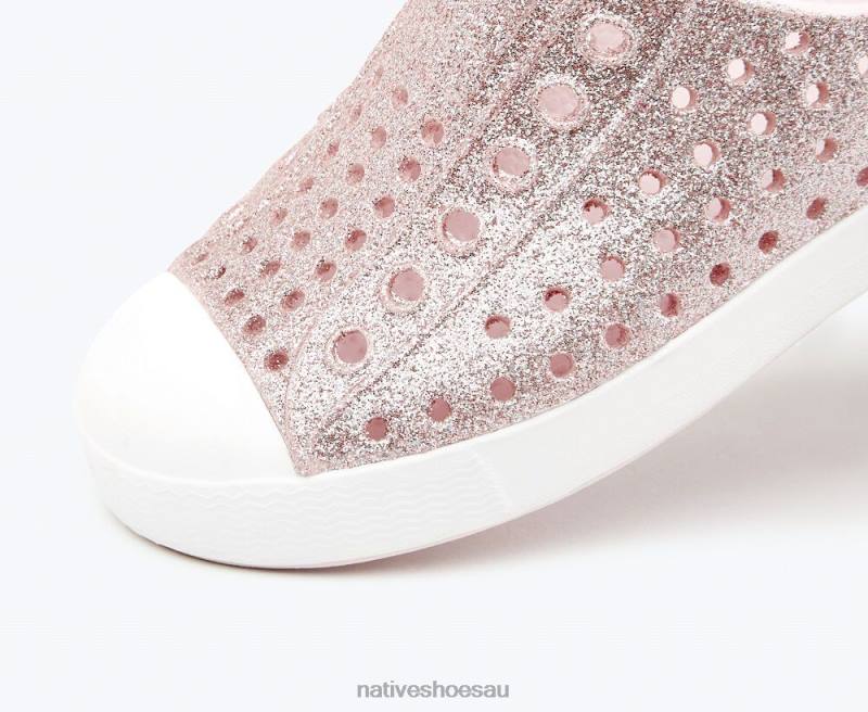 Footwear Native Shoes Jefferson Bling Milk Pink Bling/ Shell White Kids 4DD0168