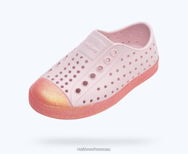 Footwear Native Shoes Jefferson Bling Milk Pink/ Princess Bling Kids 4DD0182