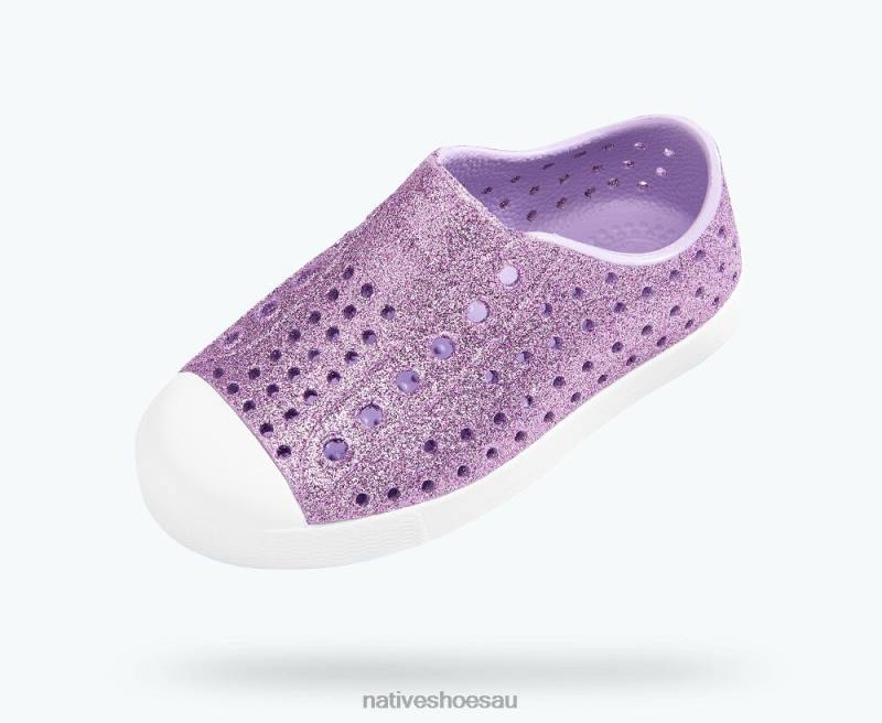 Footwear Native Shoes Jefferson Bling Powder Bling/ Shell White Kids 4DD0147