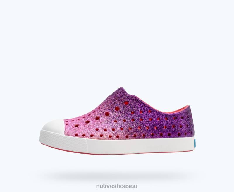 Footwear Native Shoes Jefferson Bling Starfish Dazzle Bling/ Shell White Kids 4DD0232