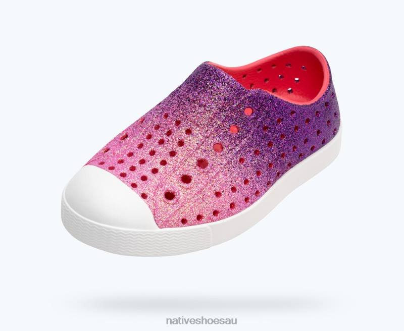 Footwear Native Shoes Jefferson Bling Starfish Dazzle Bling/ Shell White Kids 4DD0232