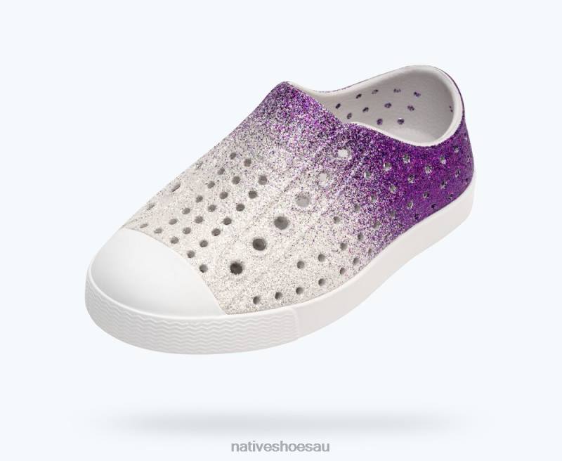 Footwear Native Shoes Jefferson Bling Starfish Frost Bling/ Shell White Kids 4DD0178