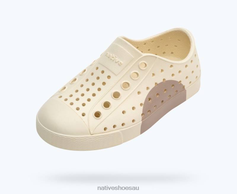 Footwear Native Shoes Jefferson Block Bone White/ Flax Circle Kids 4DD0229