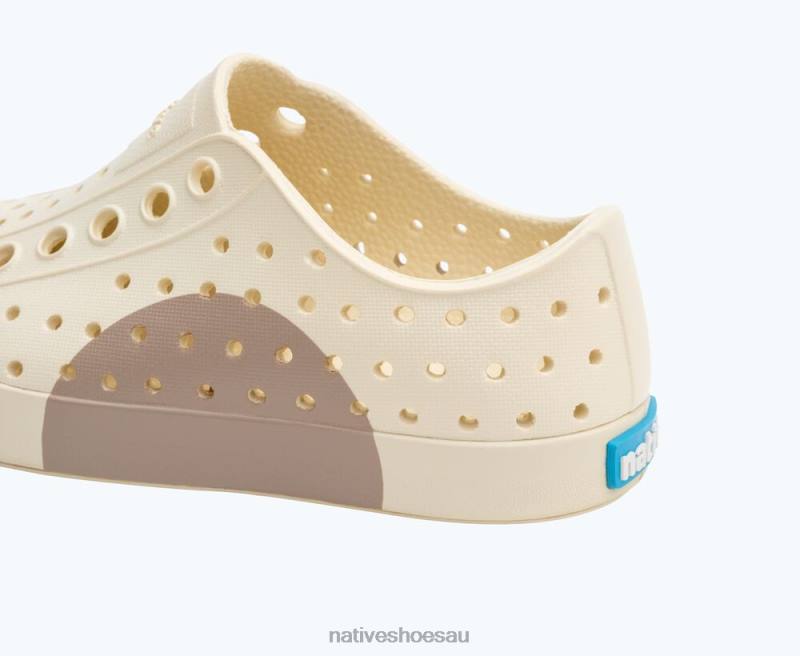 Footwear Native Shoes Jefferson Block Bone White/ Flax Circle Kids 4DD0229