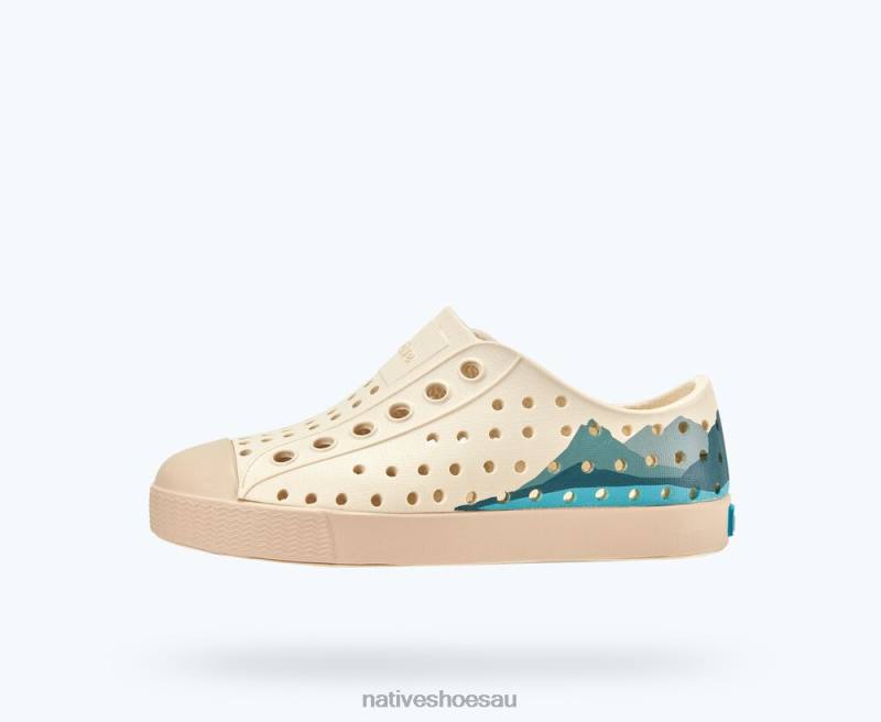 Footwear Native Shoes Jefferson Block Bone White/ Soy Beige/ Folio Mountain Block Kids 4DD0247
