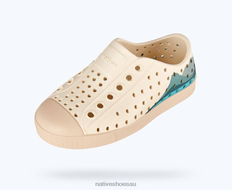 Footwear Native Shoes Jefferson Block Bone White/ Soy Beige/ Folio Mountain Block Kids 4DD0247