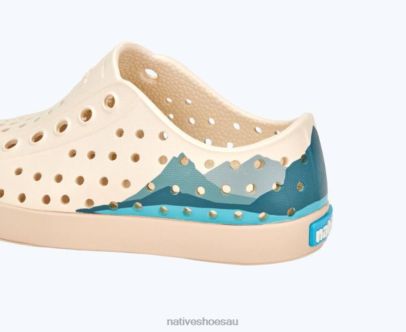 Footwear Native Shoes Jefferson Block Bone White/ Soy Beige/ Folio Mountain Block Kids 4DD0247