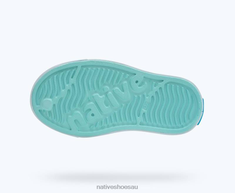 Footwear Native Shoes Jefferson Block Hydrangea Blue/ Coastal Blue/ Regatta Mountain Block Kids 4DD0196