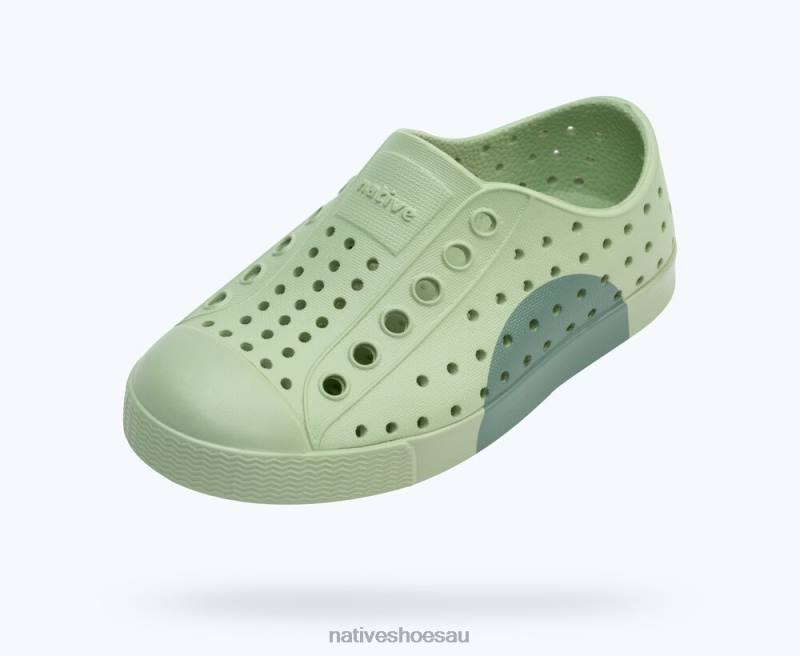 Footwear Native Shoes Jefferson Block Tea Green/ Loch Green Kids 4DD0212