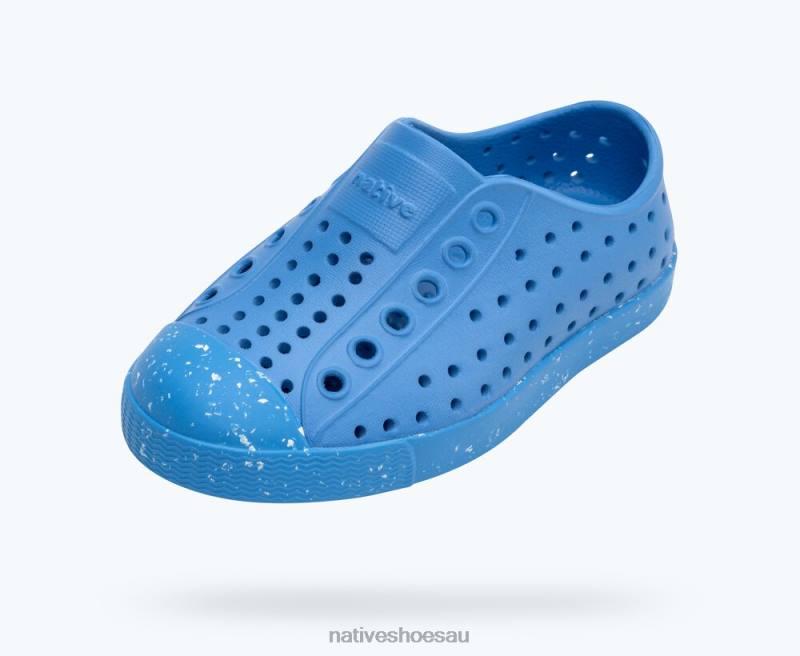 Footwear Native Shoes Jefferson Bloom Resting Blue/ Brilliant Blue/ Shell Speckles Kids 4DD0162