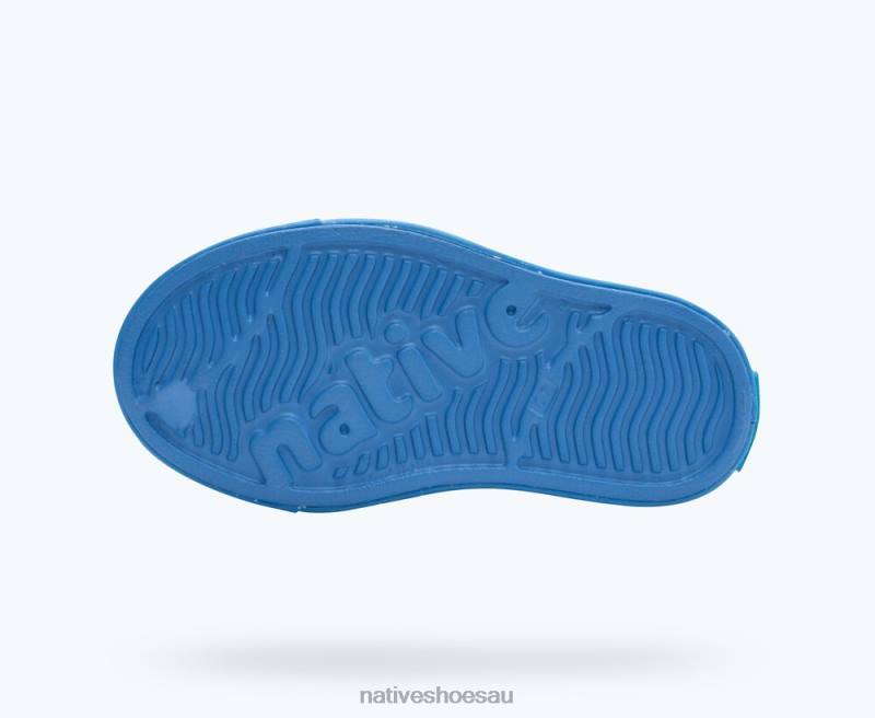 Footwear Native Shoes Jefferson Bloom Resting Blue/ Brilliant Blue/ Shell Speckles Kids 4DD0162