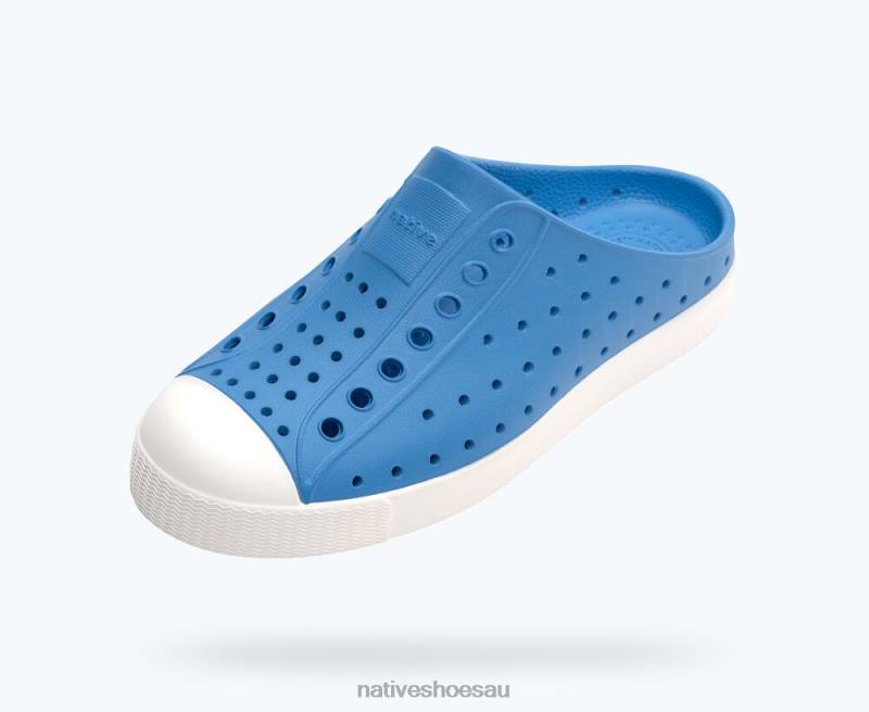 Footwear Native Shoes Jefferson Clog Sugarlite Resting Blue/ Shell White Kids 4DD0121