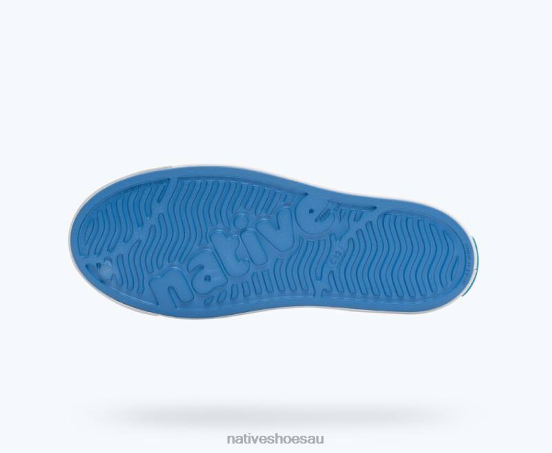 Footwear Native Shoes Jefferson Clog Sugarlite Resting Blue/ Shell White Kids 4DD0121
