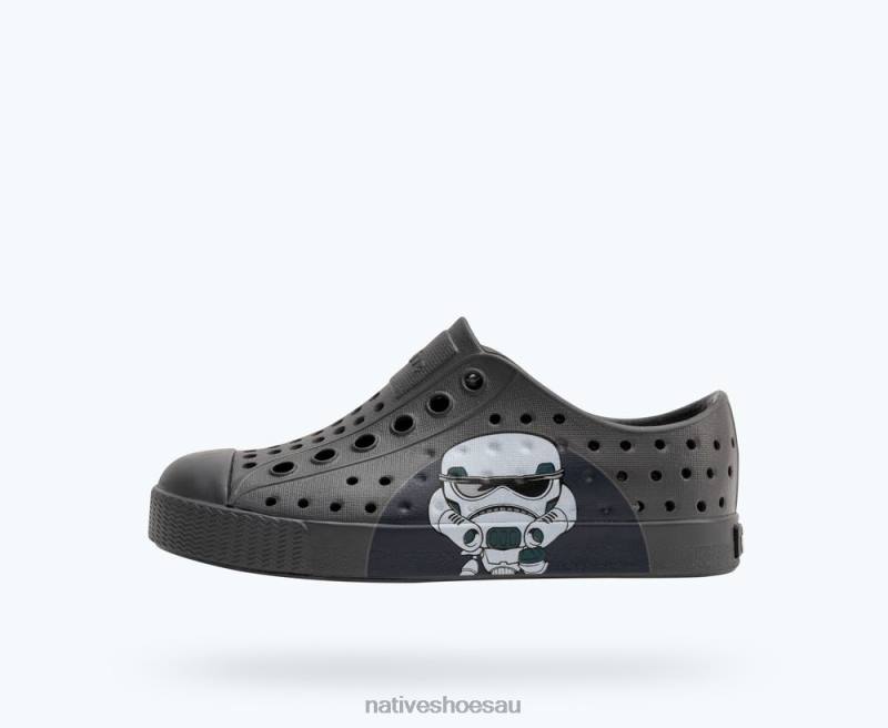 Footwear Native Shoes Jefferson Star Wars Block Dublin Grey/ Darth BFF Kids 4DD0224 - Click Image to Close
