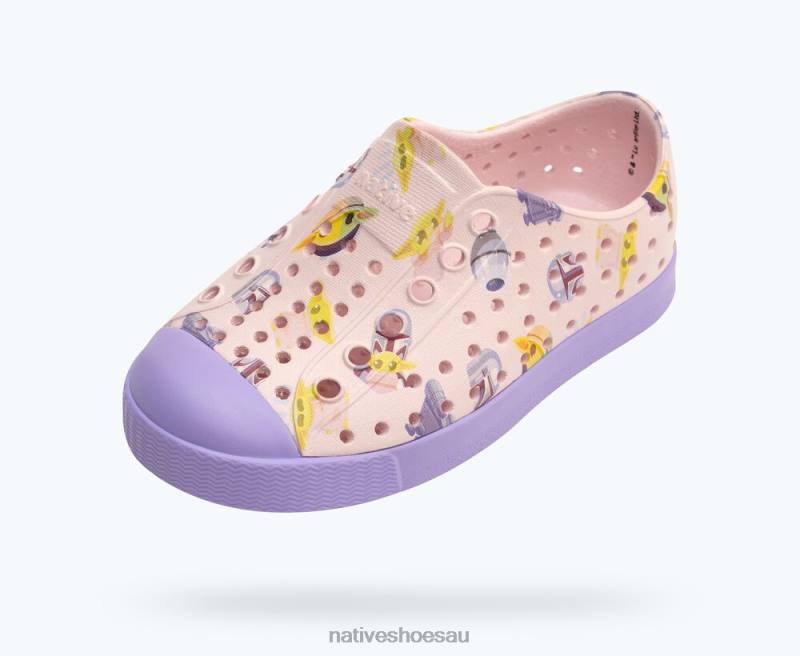 Footwear Native Shoes Jefferson Star Wars Print Milk Pink/ Healing Purple/ Mando AOP Kids 4DD0223
