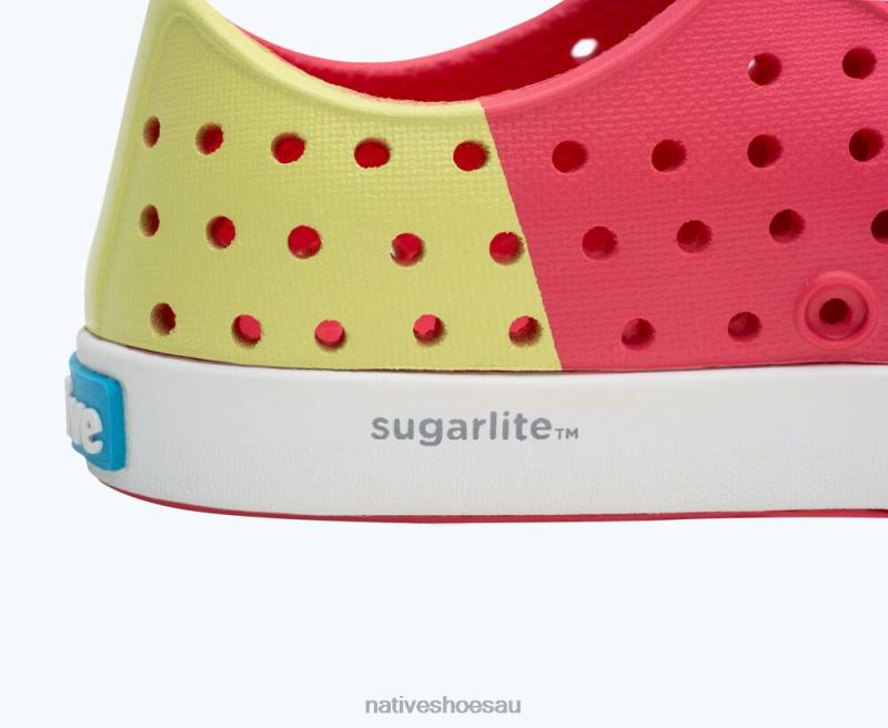 Footwear Native Shoes Jefferson Sugarlite Block Dazzle Pink/ Shell White/ Celery Maria Starfish Block Kids 4DD0206