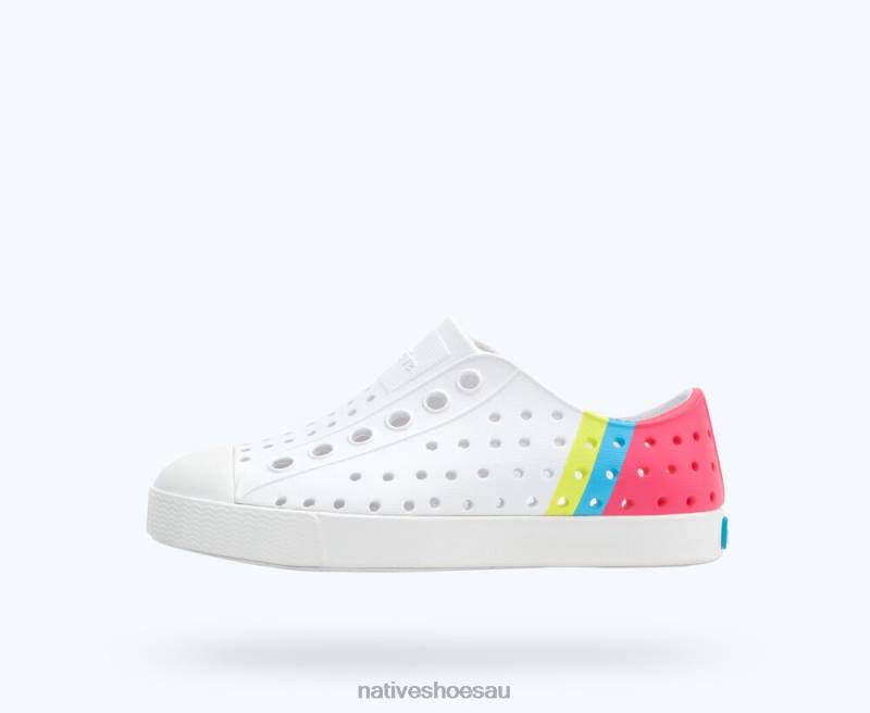 Footwear Native Shoes Jefferson Sugarlite Block Shell White/ Dazzle Maria Celery Block Kids 4DD0195