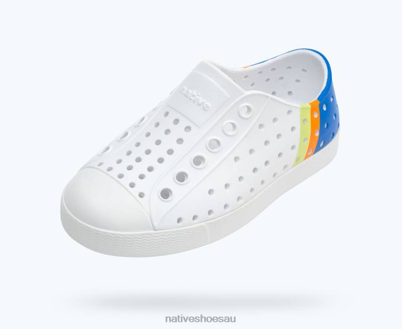 Footwear Native Shoes Jefferson Sugarlite Block Shell White/ UV City Celery Block Kids 4DD0191