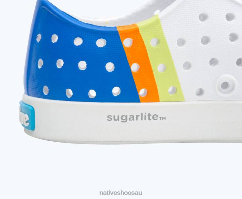 Footwear Native Shoes Jefferson Sugarlite Block Shell White/ UV City Celery Block Kids 4DD0191