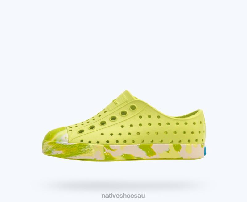 Footwear Native Shoes Jefferson Sugarlite Marbled Celery Green/ Candy Celery Marble Kids 4DD0184