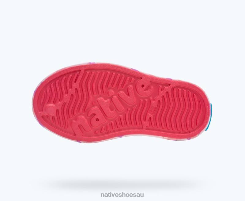 Footwear Native Shoes Jefferson Sugarlite Marbled Dazzle Pink/ Winterberry Princess Marble Kids 4DD0213