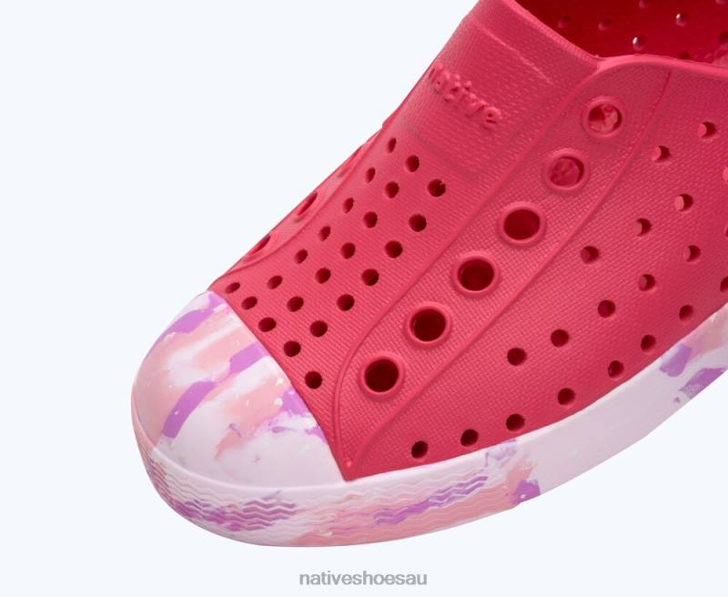 Footwear Native Shoes Jefferson Sugarlite Marbled Dazzle Pink/ Winterberry Princess Marble Kids 4DD0213