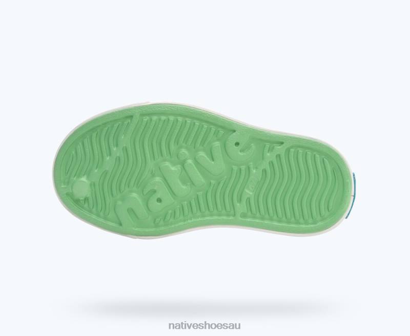 Footwear Native Shoes Jefferson Sugarlite Print Candy Green/ Shell White/ Raincoat Sunsmile Kids 4DD0119