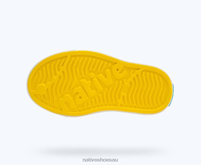 Footwear Native Shoes Jefferson Sugarlite Print Crayon Yellow/ Shell White/ Victoria Robuddies Kids 4DD0185