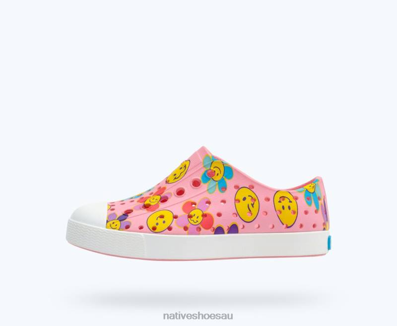 Footwear Native Shoes Jefferson Sugarlite Print Princess Pink/ Shell White/ Haze Sunpetal Kids 4DD0175 - Click Image to Close