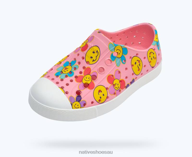 Footwear Native Shoes Jefferson Sugarlite Print Princess Pink/ Shell White/ Haze Sunpetal Kids 4DD0175