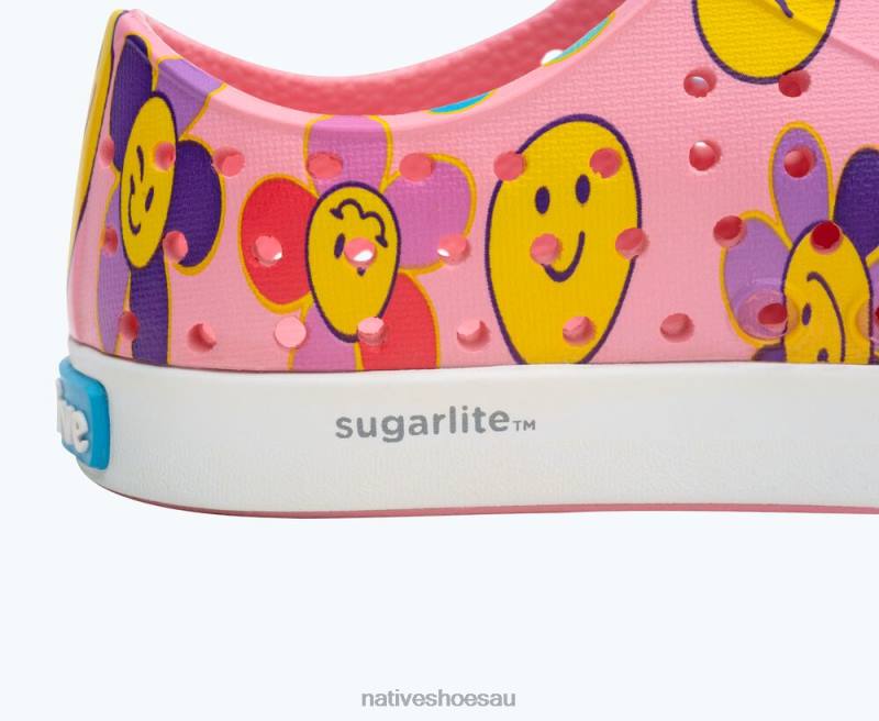 Footwear Native Shoes Jefferson Sugarlite Print Princess Pink/ Shell White/ Haze Sunpetal Kids 4DD0175