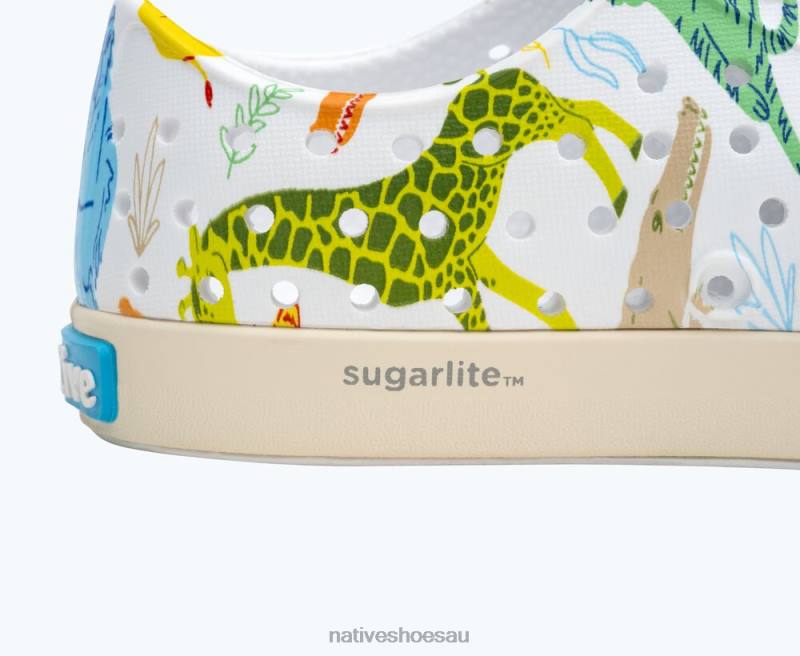 Footwear Native Shoes Jefferson Sugarlite Print Shell White/ Bone White/ Candy Safari Friends Kids 4DD0170