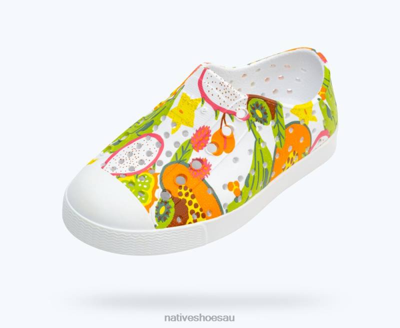 Footwear Native Shoes Jefferson Sugarlite Print Shell White/ Dazzle Tropic Fruits Kids 4DD0120