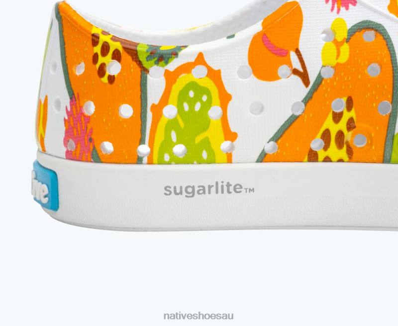 Footwear Native Shoes Jefferson Sugarlite Print Shell White/ Dazzle Tropic Fruits Kids 4DD0120