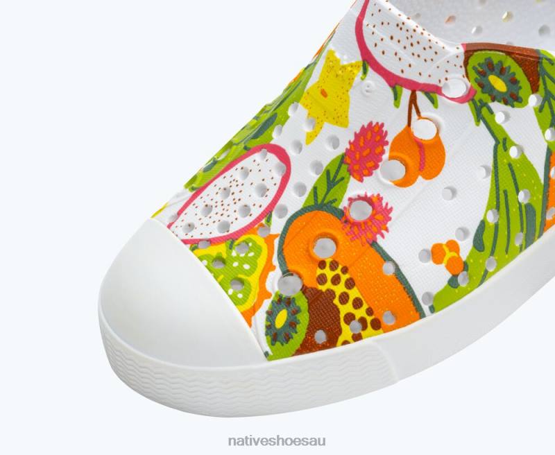 Footwear Native Shoes Jefferson Sugarlite Print Shell White/ Dazzle Tropic Fruits Kids 4DD0120