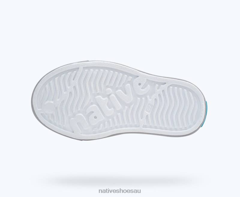 Footwear Native Shoes Jefferson Sugarlite Print Shell White/ Mist Grey/ Raincoat Robuddies Kids 4DD0167