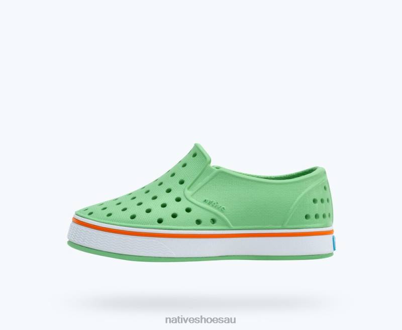 Footwear Native Shoes Miles Candy Green/ Shell White/ City Orange Kids 4DD0173