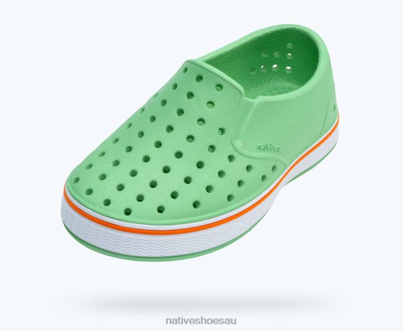 Footwear Native Shoes Miles Candy Green/ Shell White/ City Orange Kids 4DD0173