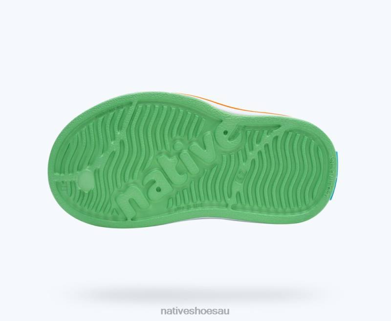 Footwear Native Shoes Miles Candy Green/ Shell White/ City Orange Kids 4DD0173