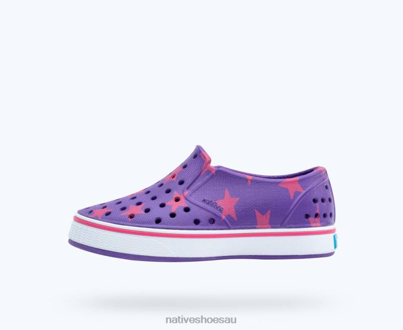 Footwear Native Shoes Miles Sugarlite Print Starfish Purple/ Shell White/ Dazzle Stars Kids 4DD0179