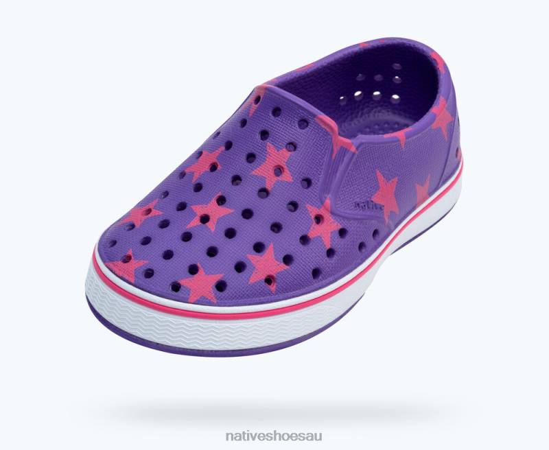 Footwear Native Shoes Miles Sugarlite Print Starfish Purple/ Shell White/ Dazzle Stars Kids 4DD0179